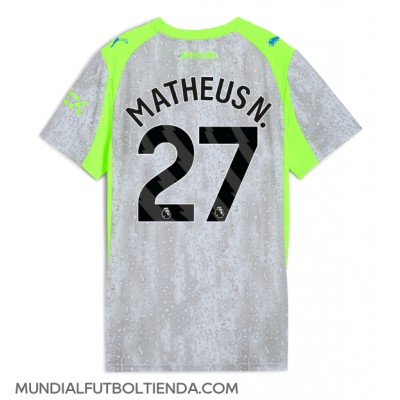 Camiseta Manchester City Matheus Nunes #27 Tercera Equipación Replica 2025-26 para mujer mangas cortas Camiseta Manchester City Matheus Nunes #27 Tercera Equipación Replica 2025-26 para mujer mangas cortas